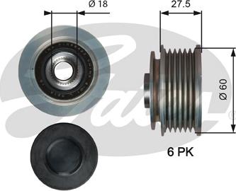 Gates OAP7176 - Шкив генератора, муфта autospares.lv