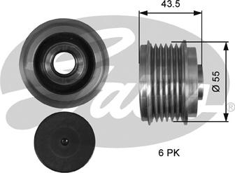 Gates OAP7219 - Шкив генератора, муфта autospares.lv