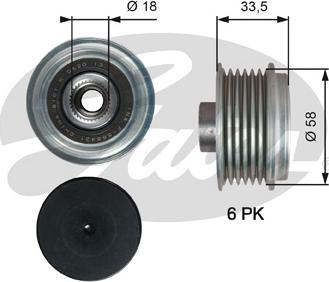 Gates OAP7210 - Шкив генератора, муфта autospares.lv