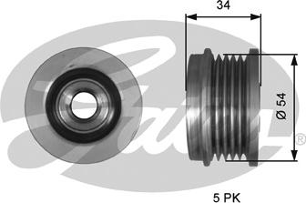 Gates OAP7220 - Шкив генератора, муфта autospares.lv