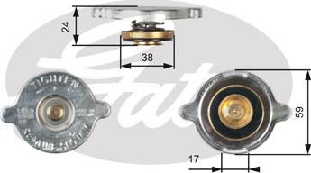 Gates RC109 - Крышка горловины радиатора autospares.lv