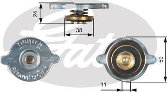 Gates RC106 - Крышка горловины радиатора autospares.lv