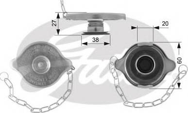 Gates RC108 - Крышка горловины радиатора autospares.lv