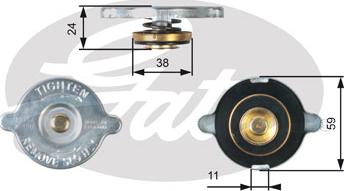 Gates RC107 - Крышка горловины радиатора autospares.lv