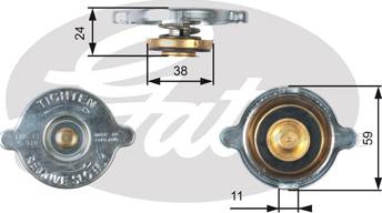 Gates RC119 - Крышка горловины радиатора autospares.lv