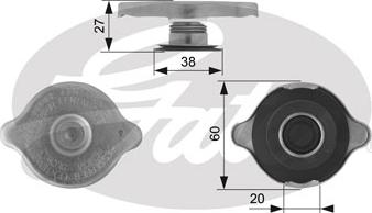 Gates RC114 - Крышка горловины радиатора autospares.lv