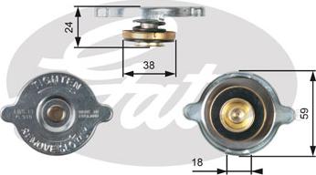 Gates RC115 - Крышка горловины радиатора autospares.lv