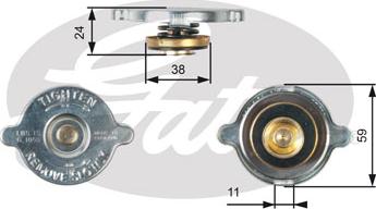 Gates RC116 - Крышка горловины радиатора autospares.lv