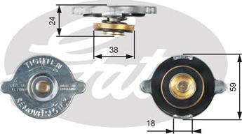 Gates RC111 - Крышка горловины радиатора autospares.lv