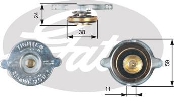 Gates RC118 - Крышка горловины радиатора autospares.lv