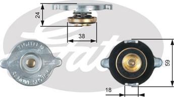 Gates RC112 - Крышка горловины радиатора autospares.lv