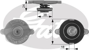 Gates RC131 - Крышка горловины радиатора autospares.lv