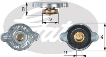 Gates RC124 - Крышка горловины радиатора autospares.lv