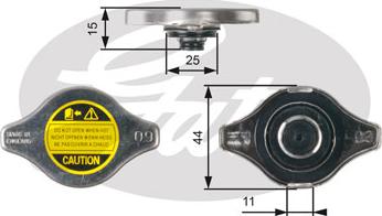 Gates RC127 - Крышка горловины радиатора autospares.lv