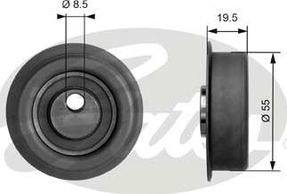 Gates T41047 - Натяжной ролик, зубчатый ремень ГРМ autospares.lv