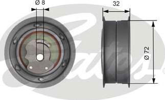 Gates T41108 - Натяжной ролик, зубчатый ремень ГРМ autospares.lv