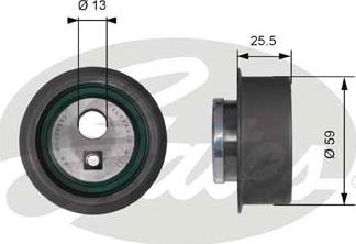 Gates T41136 - Натяжной ролик, зубчатый ремень ГРМ autospares.lv