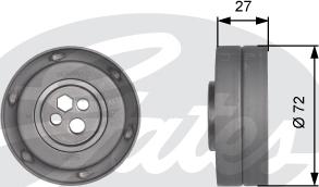 Gates T41217 - Натяжной ролик, зубчатый ремень ГРМ autospares.lv