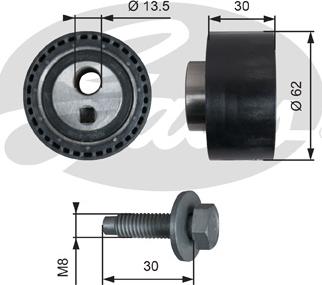 Gates T41282 - Натяжной ролик, зубчатый ремень ГРМ autospares.lv