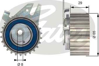 Gates T43043 - Натяжной ролик, зубчатый ремень ГРМ autospares.lv