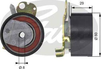 Gates T43051 - Натяжной ролик, зубчатый ремень ГРМ autospares.lv