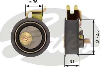 Gates T43016 - Натяжной ролик, зубчатый ремень ГРМ autospares.lv