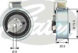 Gates T43018 - Натяжной ролик, зубчатый ремень ГРМ autospares.lv