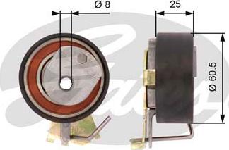 Gates T43023 - Натяжной ролик, зубчатый ремень ГРМ autospares.lv