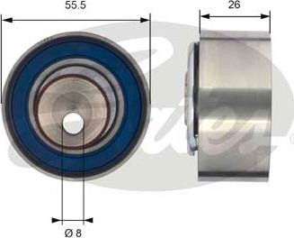 Gates T43156 - Натяжной ролик, зубчатый ремень ГРМ autospares.lv