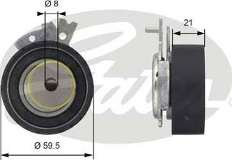 Gates T43161 - Натяжной ролик, зубчатый ремень ГРМ autospares.lv