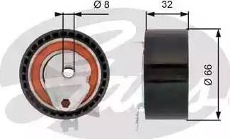 Gates T43168 - Натяжной ролик, зубчатый ремень ГРМ autospares.lv