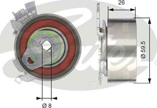 Gates T43106 - Натяжной ролик, зубчатый ремень ГРМ autospares.lv