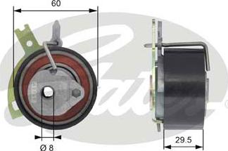 Gates T43186 - Натяжной ролик, зубчатый ремень ГРМ autospares.lv