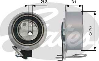 Gates T43135 - Натяжной ролик, зубчатый ремень ГРМ autospares.lv