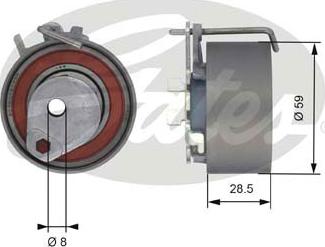 Gates T43126 - Натяжной ролик, зубчатый ремень ГРМ autospares.lv