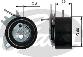 Gates T43246 - Натяжной ролик, зубчатый ремень ГРМ autospares.lv