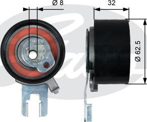 Gates T43233 - Натяжной ролик, зубчатый ремень ГРМ autospares.lv