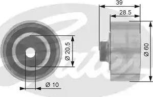 Gates T42067 - Направляющий ролик, зубчатый ремень ГРМ autospares.lv