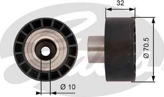 Gates T42207 - Направляющий ролик, зубчатый ремень ГРМ autospares.lv