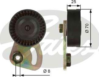 Gates T39019 - Ролик, поликлиновый ремень autospares.lv