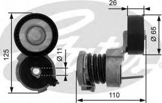 Gates T39021 - Натяжитель, поликлиновый ремень autospares.lv