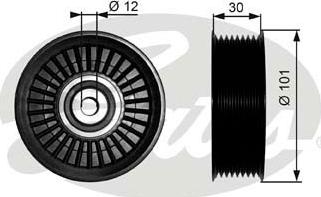 Gates T36170 - Ролик, поликлиновый ремень autospares.lv