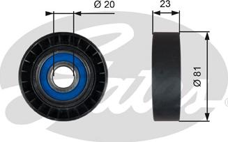 Gates T36208 - Ролик, поликлиновый ремень autospares.lv