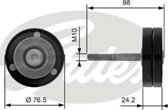 Gates T36232 - Ролик, поликлиновый ремень autospares.lv