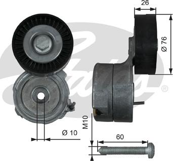 Gates T38423 - Натяжитель, поликлиновый ремень autospares.lv