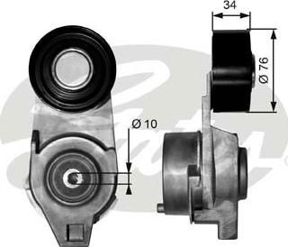 Gates T38565 - Натяжитель, поликлиновый ремень autospares.lv