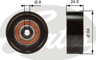 Gates T38097 - Ролик, поликлиновый ремень autospares.lv