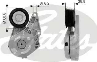 Gates T38175 - Натяжитель, поликлиновый ремень autospares.lv