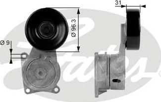 Gates T38170 - Натяжитель, поликлиновый ремень autospares.lv