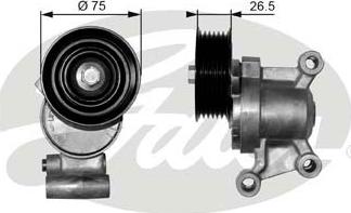 Gates T38357 - Натяжитель, поликлиновый ремень autospares.lv